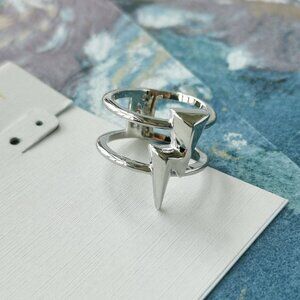 Kendra Scott Bolt Silver Double Band Ring #7